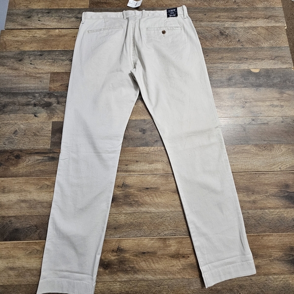 New J.Crew Flex Slim Fit Chino Pants Cream Khaki Stretch Mens 34x32 Preppy - Picture 11 of 14